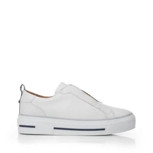 Aimee White Leather Women Moda In Pelle White Trainers