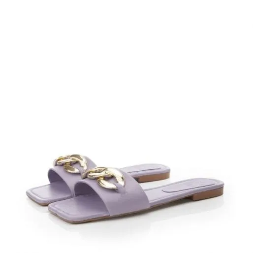 Alarna Grey Leather Women Moda In Pelle Flat Sandals Alarna Grey Leather Women Moda In Pelle Flat Sandals