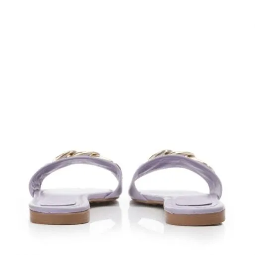Alarna Grey Leather Women Moda In Pelle Flat Sandals Alarna Grey Leather Women Moda In Pelle Flat Sandals