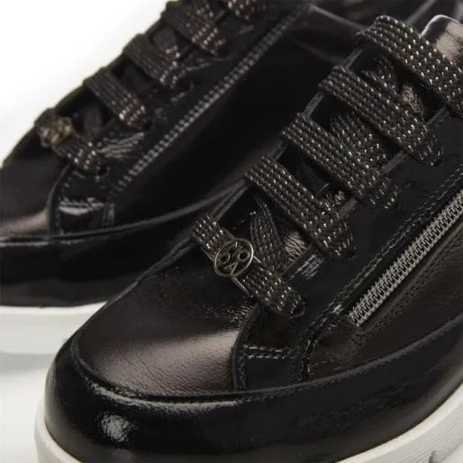 Alexey Black Leather Women Moda In Pelle Casual Trainers Alexey Black Leather Women Moda In Pelle Casual Trainers