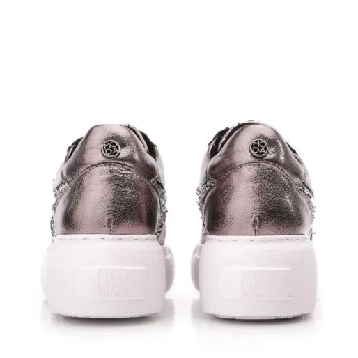 Althea Pewter Leather Women Moda In Pelle Casual Shoes And Trainers Althea Pewter Leather Women Moda In Pelle Casual Shoes And Trainers