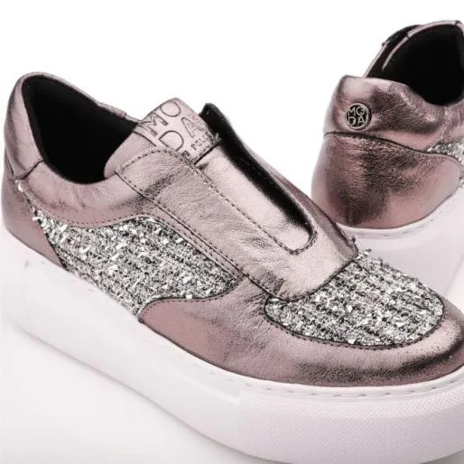 Althea Pewter Leather Women Moda In Pelle Casual Shoes And Trainers Althea Pewter Leather Women Moda In Pelle Casual Shoes And Trainers