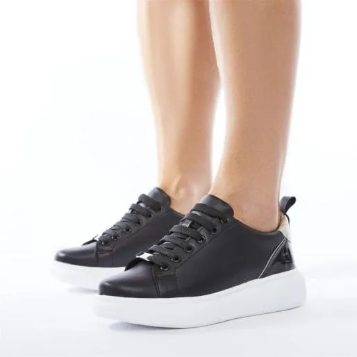 Ameliana Black Porvair Women Moda In Pelle Platform Trainers Ameliana Black Porvair Women Moda In Pelle Platform Trainers