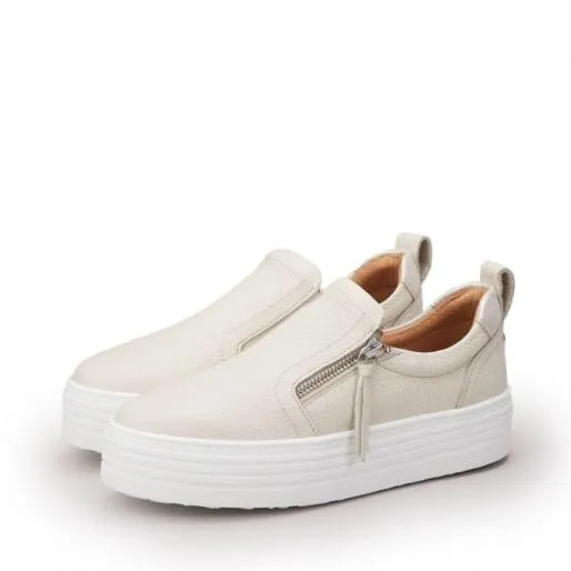 Amellia Off White Leather Women Moda In Pelle White Trainers Amellia Off White Leather Women Moda In Pelle White Trainers