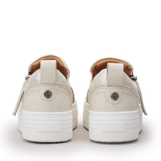 Amellia Off White Leather Women Moda In Pelle White Trainers Amellia Off White Leather Women Moda In Pelle White Trainers