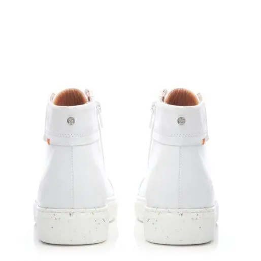 Amsterdam White Leather Women Moda In Pelle HighTop Trainers Amsterdam White Leather Women Moda In Pelle HighTop Trainers