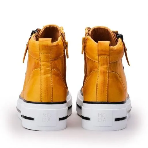 Annaken Mustard Leather Women Moda In Pelle Casual Shoes And Trainers Annaken Mustard Leather Women Moda In Pelle Casual Shoes And Trainers