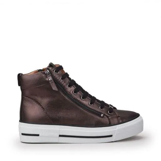 Annaken Pewter Leather Women Moda In Pelle Casual Shoes And Trainers