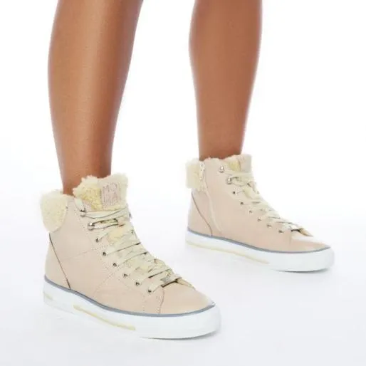 Anniia Cream Leather Women Moda In Pelle HighTop Trainers Anniia Cream Leather Women Moda In Pelle HighTop Trainers