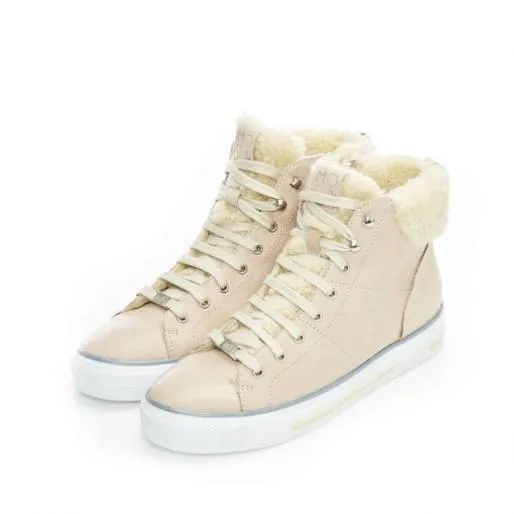 Anniia Cream Leather Women Moda In Pelle HighTop Trainers Anniia Cream Leather Women Moda In Pelle HighTop Trainers