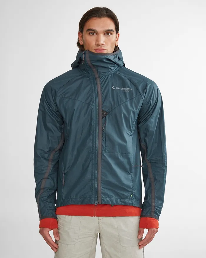 Ansur Hooded Katla Cotton Wind Jacket Dove Raven Men Klttermusen Wind Resistant Jackets