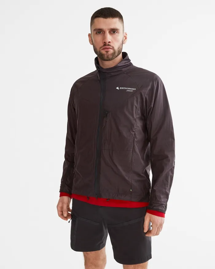 Ansur Windproof Jacket Raven Black Men Klttermusen Wind Resistant Jackets