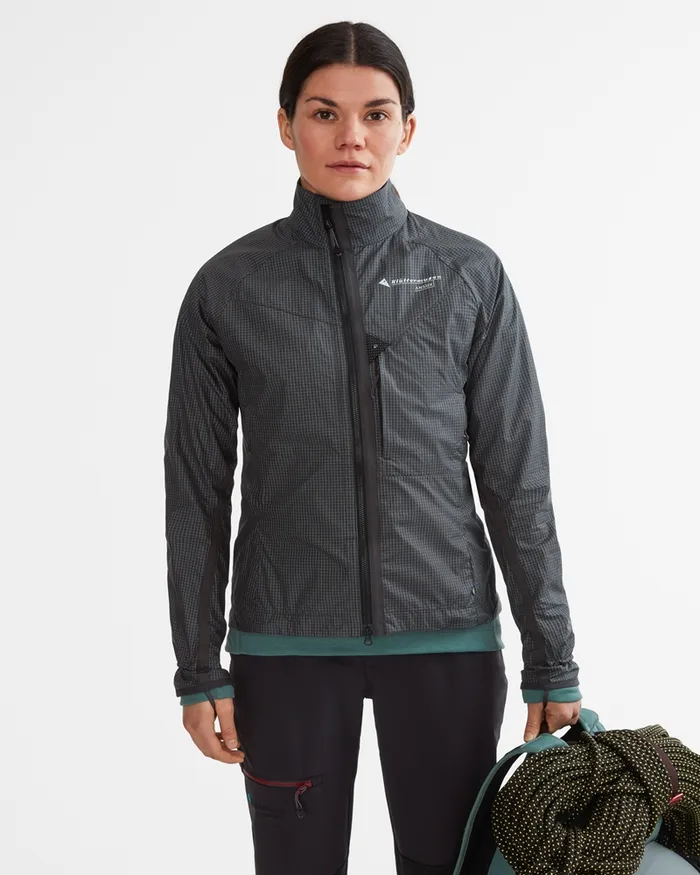 Ansur Windproof Jacket Raven Copper Women Klttermusen Wind Resistant Jackets