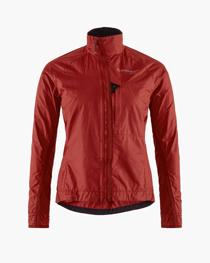 Ansur Windproof Jacket Rose Red Women Klttermusen Wind Resistant Jackets