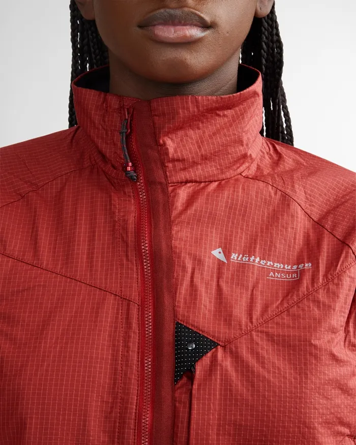 Ansur Windproof Jacket Rose Red Women Klttermusen Wind Resistant Jackets