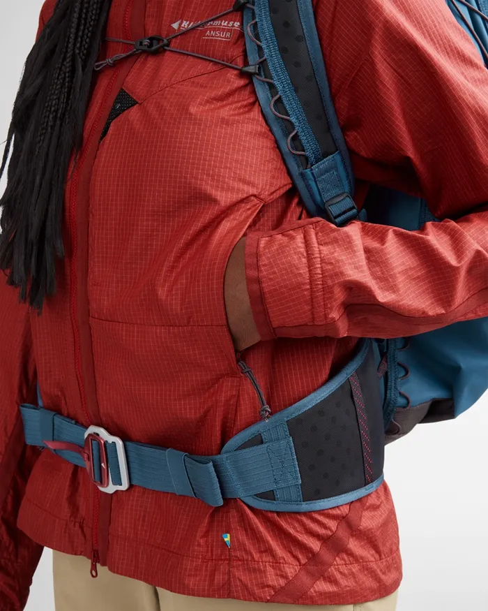 Ansur Windproof Jacket Rose Red Women Klttermusen Wind Resistant Jackets