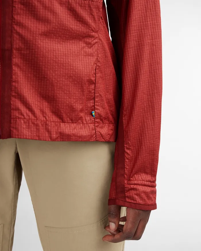 Ansur Windproof Jacket Rose Red Women Klttermusen Wind Resistant Jackets