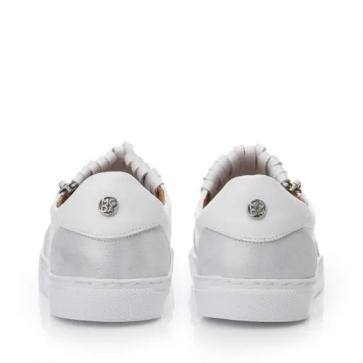 Aoife White Leather Women Moda In Pelle Casual Trainers