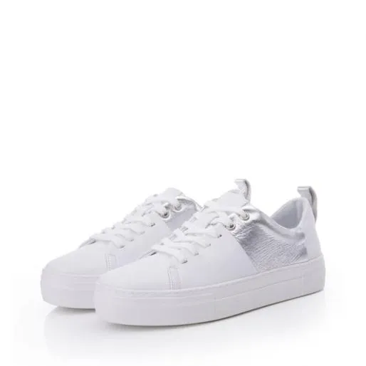 Arani White 8211 Silver Porvair Women Moda In Pelle Casual Trainers Arani White 8211 Silver Porvair Women Moda In Pelle Casual Trainers