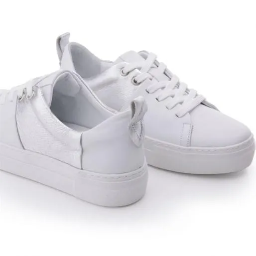 Arani White 8211 Silver Porvair Women Moda In Pelle Casual Trainers Arani White 8211 Silver Porvair Women Moda In Pelle Casual Trainers