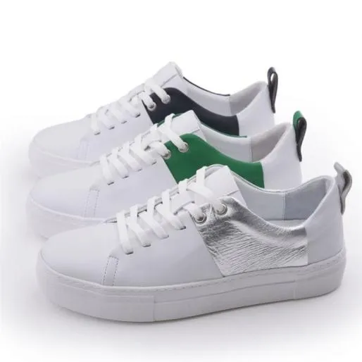 Arani White 8211 Silver Porvair Women Moda In Pelle Casual Trainers Arani White 8211 Silver Porvair Women Moda In Pelle Casual Trainers