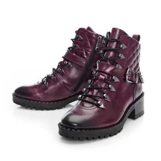 Aranie Burgundy Leather Women Moda In Pelle Ankle Boots Aranie Burgundy Leather Women Moda In Pelle Ankle Boots