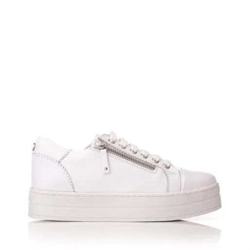 Arissa White Leather Women Moda In Pelle White Trainers