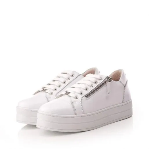 Arissa White Leather Women Moda In Pelle White Trainers Arissa White Leather Women Moda In Pelle White Trainers