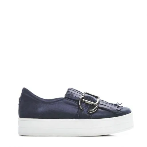 Arlenne Navy Metallic Leather Women Moda In Pelle Casual Shoes And Trainers