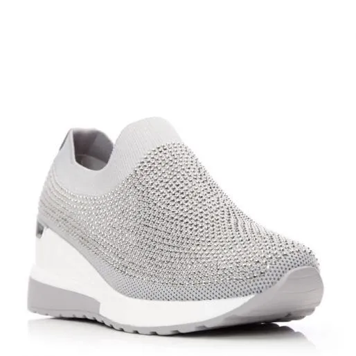 Arolia Grey Textile Women Moda In Pelle SlipOn Trainers Arolia Grey Textile Women Moda In Pelle SlipOn Trainers