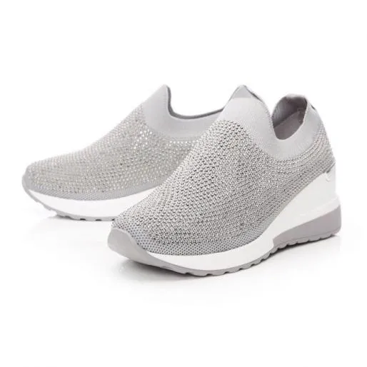 Arolia Grey Textile Women Moda In Pelle SlipOn Trainers Arolia Grey Textile Women Moda In Pelle SlipOn Trainers