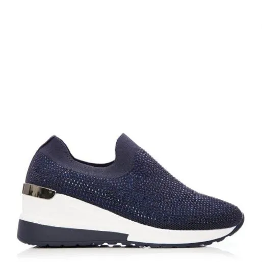 Arolia Navy Textile Women Moda In Pelle SlipOn Trainers