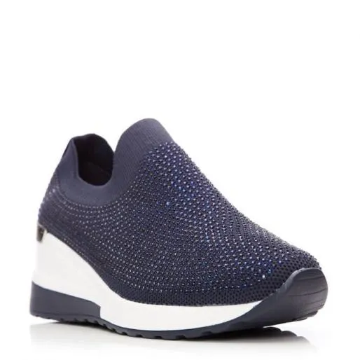 Arolia Navy Textile Women Moda In Pelle SlipOn Trainers Arolia Navy Textile Women Moda In Pelle SlipOn Trainers