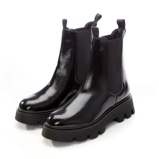 Ashanti Black Patent Leather Women Moda In Pelle Ankle Boots Ashanti Black Patent Leather Women Moda In Pelle Ankle Boots