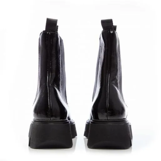 Ashanti Black Patent Leather Women Moda In Pelle Ankle Boots Ashanti Black Patent Leather Women Moda In Pelle Ankle Boots