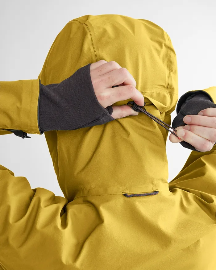 Asynja Lightweight Cutan Jacket Dusty Yellow Women Klttermusen Waterproof Jackets