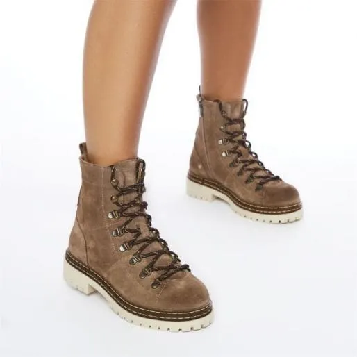 Athea Taupe Suede Women Moda In Pelle Ankle Boots Athea Taupe Suede Women Moda In Pelle Ankle Boots