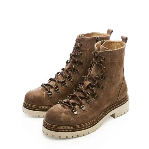 Athea Taupe Suede Women Moda In Pelle Ankle Boots Athea Taupe Suede Women Moda In Pelle Ankle Boots