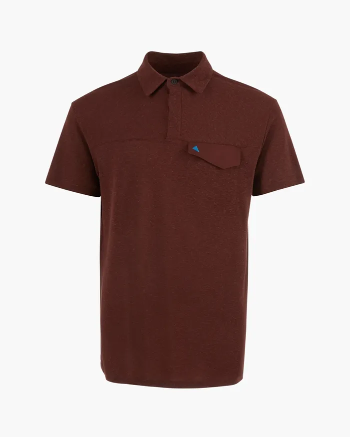 Aurvandil Short Sleeved Polo Off The Mountain Burnt Lava Men Klttermusen TShirts Aurvandil Short Sleeved Polo Off The Mountain Burnt Lava Men Klttermusen TShirts
