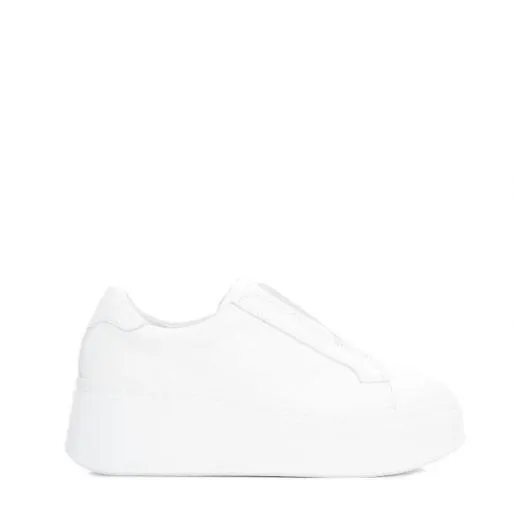 B Axell White Leather Women Moda In Pelle Chunky Trainers