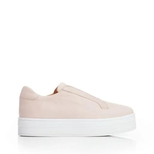 BBath Nude Leather Women Moda In Pelle SlipOn Trainers