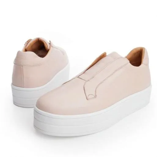 BBath Nude Leather Women Moda In Pelle SlipOn Trainers BBath Nude Leather Women Moda In Pelle SlipOn Trainers