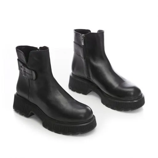 BEnzo Black Leather Women Moda In Pelle Ankle Boots BEnzo Black Leather Women Moda In Pelle Ankle Boots