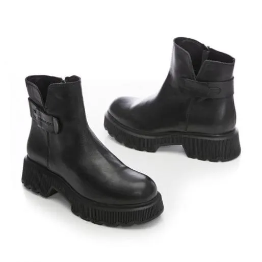 BEnzo Black Leather Women Moda In Pelle Ankle Boots BEnzo Black Leather Women Moda In Pelle Ankle Boots