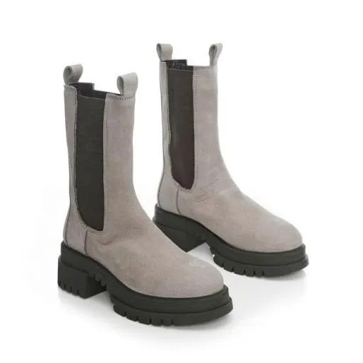 BFiori Taupe Leather Women Moda In Pelle Knee High Boots BFiori Taupe Leather Women Moda In Pelle Knee High Boots