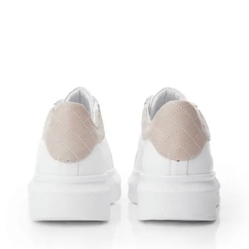 BFrankel White Pink Leather Women Moda In Pelle Platform Trainers BFrankel White Pink Leather Women Moda In Pelle Platform Trainers