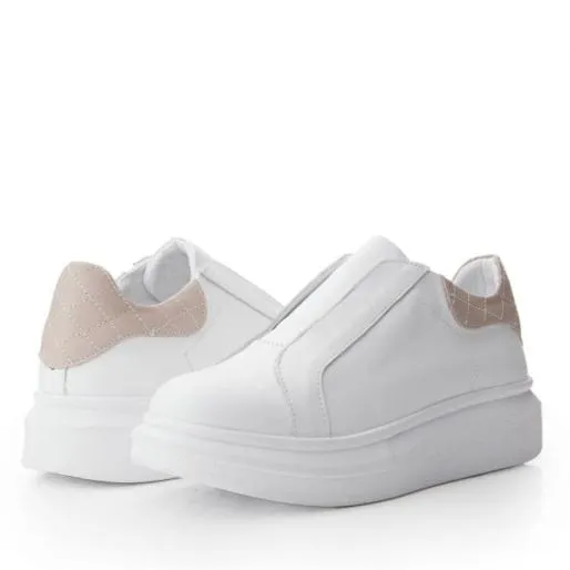 BFrankel White Pink Leather Women Moda In Pelle Platform Trainers BFrankel White Pink Leather Women Moda In Pelle Platform Trainers