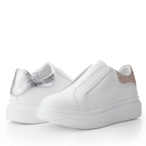 BFrankel White Pink Leather Women Moda In Pelle Platform Trainers BFrankel White Pink Leather Women Moda In Pelle Platform Trainers