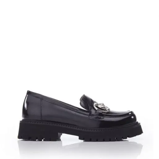 BKeegan Black Patent Leather Women Moda In Pelle Brogues And Loafers