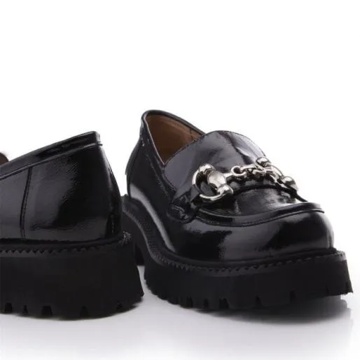 BKeegan Black Patent Leather Women Moda In Pelle Brogues And Loafers BKeegan Black Patent Leather Women Moda In Pelle Brogues And Loafers